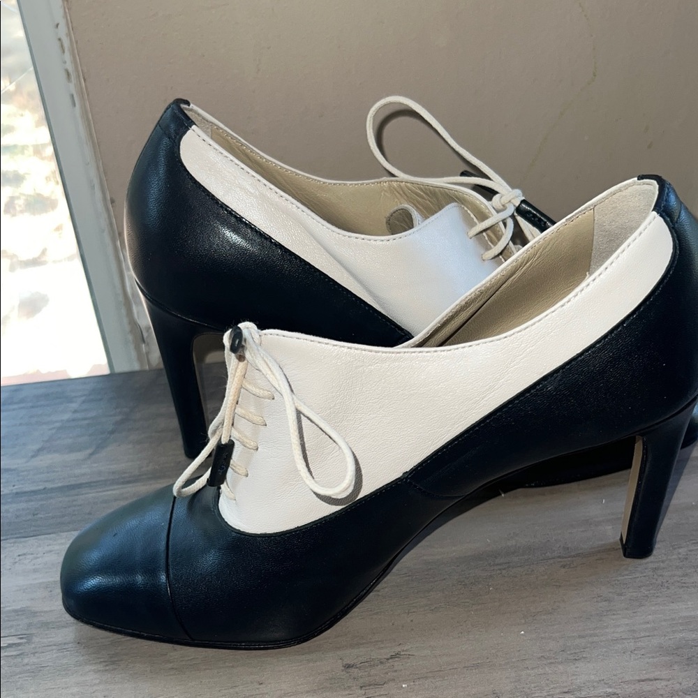 Elegant Black and milk white Women's Heels